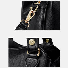 Women's Triple Compartment Satchel Leather Top-Handle Purse – Crossbody Handbag with Adjustable Strap