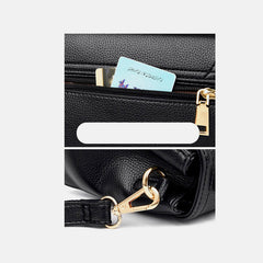 Medium Double Compartment Leather Satchel Handbag with Crossbody Strap – Stylish Top Handle Purse for Women
