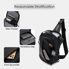 Waterproof Sling Bag for Men – Multi-Functional Chest Bag with USB Charging Port for Hiking, Cycling, and Travel