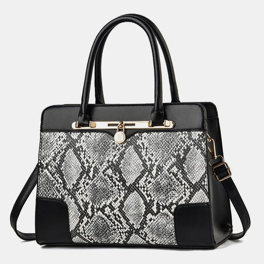 Vintage Women's Top - Handle Satchel Purses Work Tote Shoulder Bag with Long Strap - VOTVO