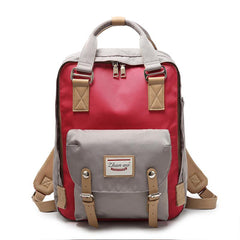 Large Capacity Colorblock Waterproof Backpack – School & Travel Laptop Bag