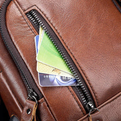 USB Charging Real Leather Sling Bag for Men – Crossbody Shoulder Bag with Adjustable Straps - VOTVO