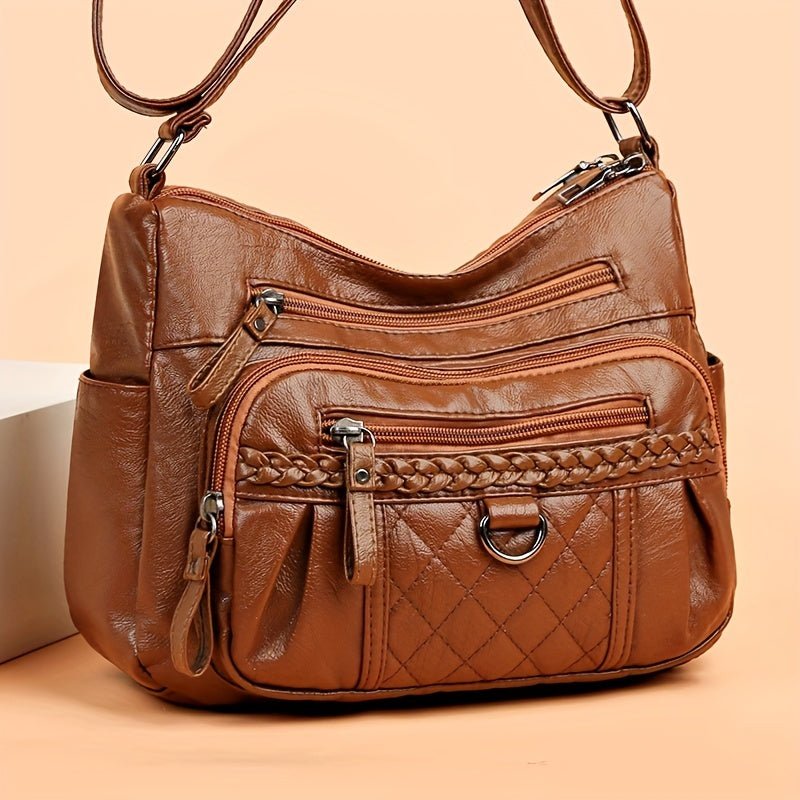 Women's leather bag with multiple pockets - VOTVO