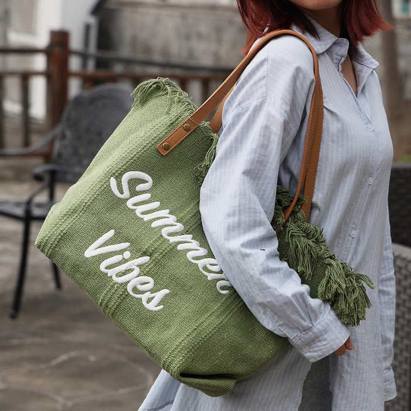 Bolso de lona - Bolso de hombro extragrande de verano