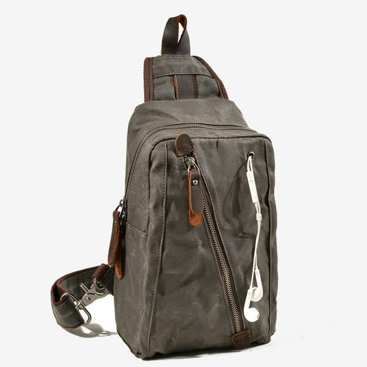Canvas Sling Bag Schultertasche Brusttasche für Männer – Reise Wandern Crossbody Daypack