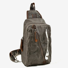 Canvas Sling Bag Schultertasche Brusttasche für Männer – Reise Wandern Crossbody Daypack