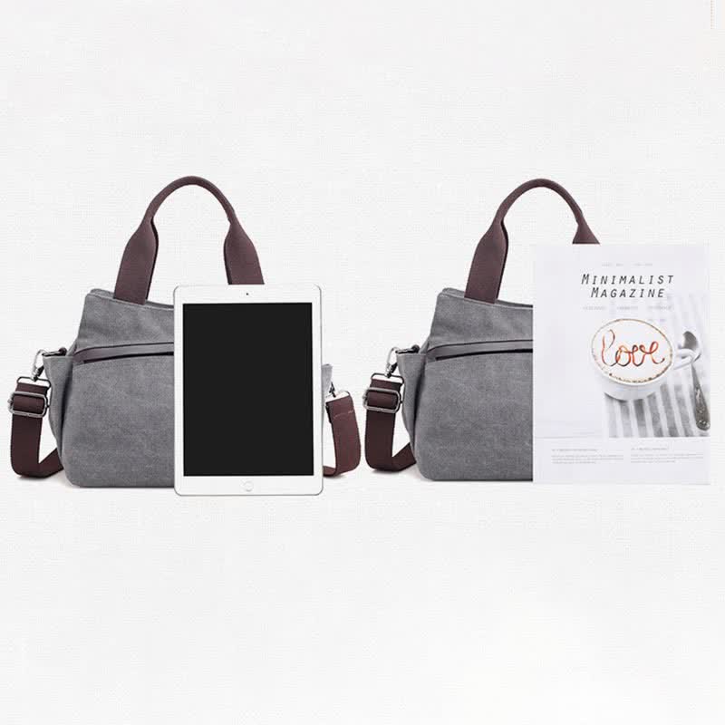 Women's Canvas Hobo Handbag – Multi - Pocket Shoulder Tote & Crossbody Bag - VOTVO