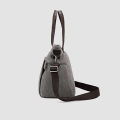 Multi-Pocket Canvas Handbag for Women - Durable, Roomy Shoulder Tote & Crossbody Bag