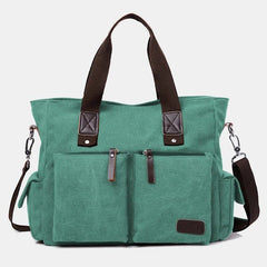 Lässige Canvas-Laptoptasche für Damen und Herren – Arbeitshandtasche mit verstellbarem Riemen