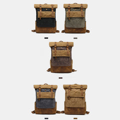 Rucksack aus Canvas-Leder – passend für 15,6-Zoll-Laptops | Perfekt für die Uni, Wochenendreisen und den täglichen Gebrauch