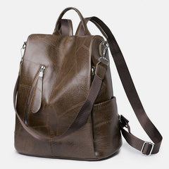 Women’s Leather Convertible Backpack Purse – Anti - Theft Travel Daypack & Shoulder Bag - VOTVO