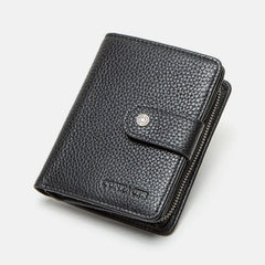 RFID GenuineLeather Multi-Card Buckle Wallet
