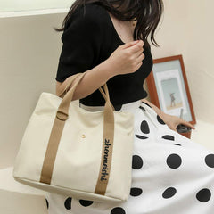 Reusable Water-Resistant Canvas Tote Bag – Versatile Crossbody Shoulder Bag