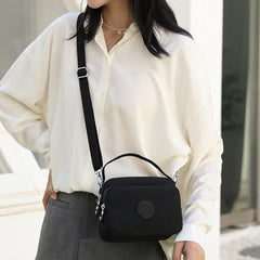 Small Nylon Crossbody Bag for Women – Triple Compartment Travel Purse
