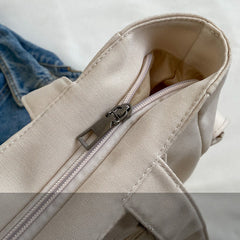 Tote Bag for Women – Plain Color with Badge Decor, Shoulder Bag - VOTVO