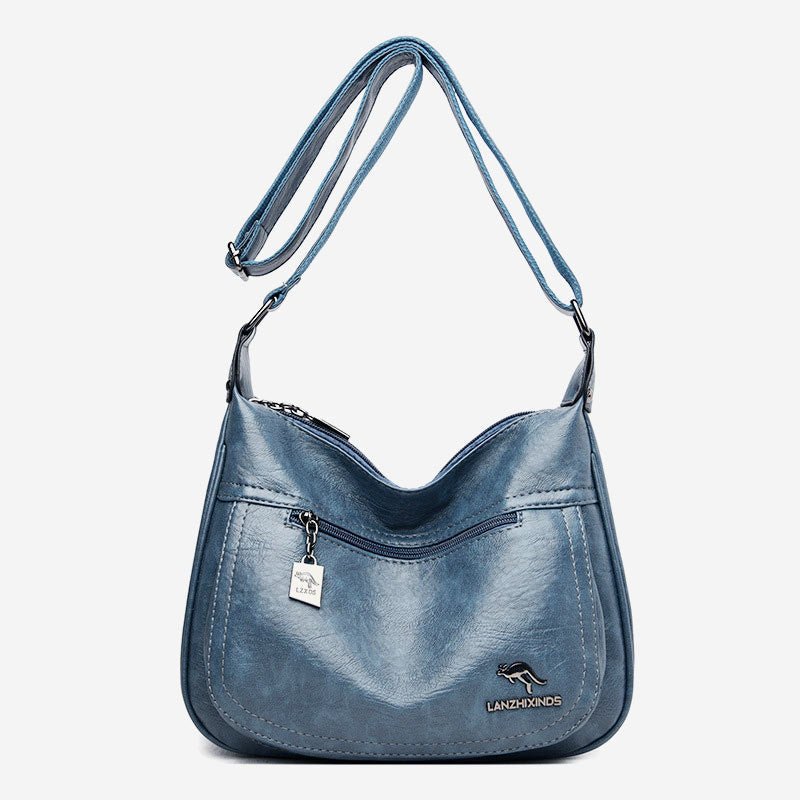 Women’s Soft Leather Double Compartment Crossbody Bag – Stylish & Practical Shoulder Bag - VOTVO