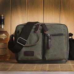 Retro Men’s Canvas Messenger Bag – Casual Crossbody Shoulder Purse