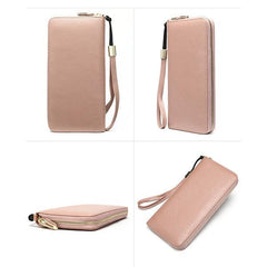 Women's Genuine Leather Vintage Wallet - Stylish and Functional Zip Closure Wallet