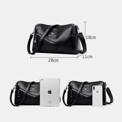 Retro Medium Sling Shoulder Bag for Women – Soft PU Leather Crossbody Handbag