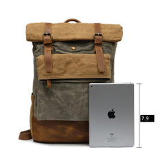 Rucksack aus Canvas-Leder – passend für 15,6-Zoll-Laptops | Perfekt für die Uni, Wochenendreisen und den täglichen Gebrauch