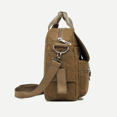 Vintage Canvas Messenger Bag for Men – Large Capacity Briefcase with Adjustable Shoulder Strap