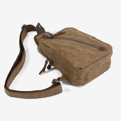 Canvas Sling Bag Schultertasche Brusttasche für Männer – Reise Wandern Crossbody Daypack