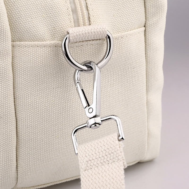 Solid Color Small Tote Triple Compartment Large Crossbody Canvas Purse - VOTVO