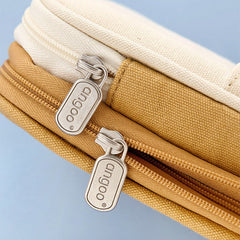 Large Capacity Color Matching Canvas Pencil Case – Perfect for Study & Organization