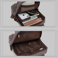 Sling Bag for Men - Retro Canvas Crossbody Fanny Pack Backpack