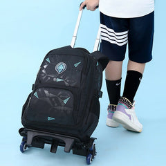 Rolling Wheels Backpack for Teens & Students – Multifunctional Travel Bookbag with Adjustable Straps - VOTVO