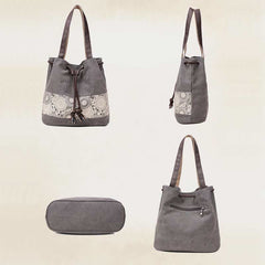 Shoulder Bag for Women – Casual Large Capacity Printed Canvas Shopping Handbag