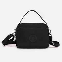 Small Nylon Crossbody Bag for Women – Triple Compartment Travel Purse