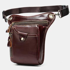Genuine Leather Retro Sport Waist Bag – Classic Style Meets Practical Functionality