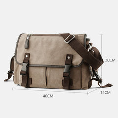 Canvas Messenger Bag für Herren | Vintage Crossbody Laptop Aktentasche