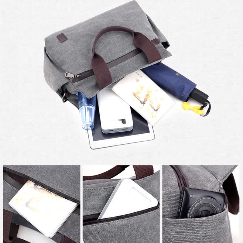 Women's Canvas Hobo Handbag – Multi - Pocket Shoulder Tote & Crossbody Bag - VOTVO