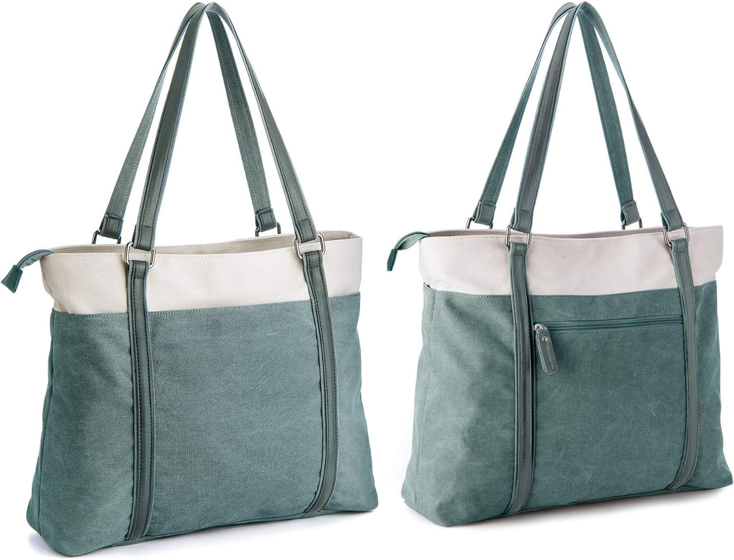 Women Laptop Tote Bag for Work – Lightweight Splice Canvas 15.6 Inch Handbag Purse - VOTVO