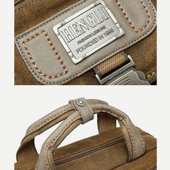 Vintage Canvas Messenger Bag for Men – Large Capacity Briefcase with Adjustable Shoulder Strap
