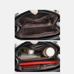 Medium Double Compartment Leather Satchel Handbag with Crossbody Strap – Stylish Top Handle Purse for Women