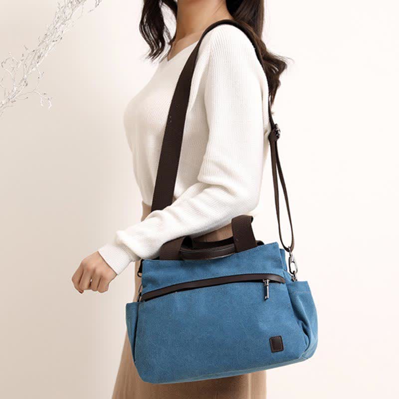 Women's Canvas Hobo Handbag – Multi - Pocket Shoulder Tote & Crossbody Bag - VOTVO