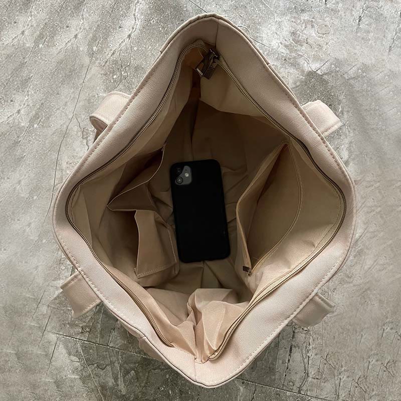 Tote Bag for Women – Plain Color with Badge Decor, Shoulder Bag - VOTVO