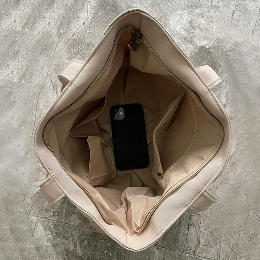 Tote Bag for Women – Plain Color with Badge Decor, Shoulder Bag - VOTVO