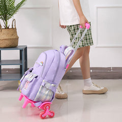 School Backpack for Kids – Cute Pattern Rolling Backpack with Adjustable Straps