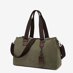 Triple Compartment Canvas Tote Handbag | Multifunction Casual Crossbody Shoulder Purse