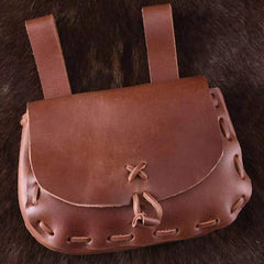 Medieval Leather Bag Pouch – Portable Coin Purse Belt Holster Waist Bag