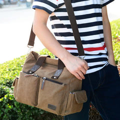 Casual Canvas Laptop Tote Bag for Men & Women – Work Handbag with Adjustable Strap - VOTVO