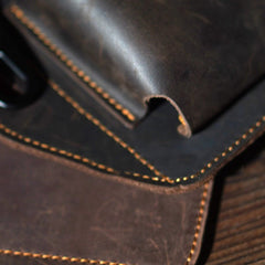 Vintage Leather Waist Phone Bag with Keychain | Outdoor Activity & Daily Use | Genuine Leather - VOTVO