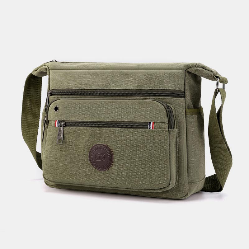 Vintage Canvas Messenger Bag – Large Capacity Shoulder Bag for Daily Use - VOTVO