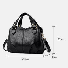 Women's Triple Compartment Satchel Leather Top-Handle Purse – Crossbody Handbag with Adjustable Strap