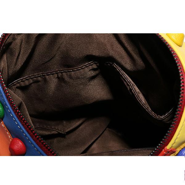 Women's Genuine Leather Splice Rivet Backpack - Stylish & Durable Shoulder Bag for School, Travel, & Daily Use - VOTVO