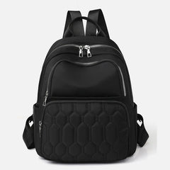 Quilted Nylon Backpack for Women – Stylish Solid Color Travel Daypack